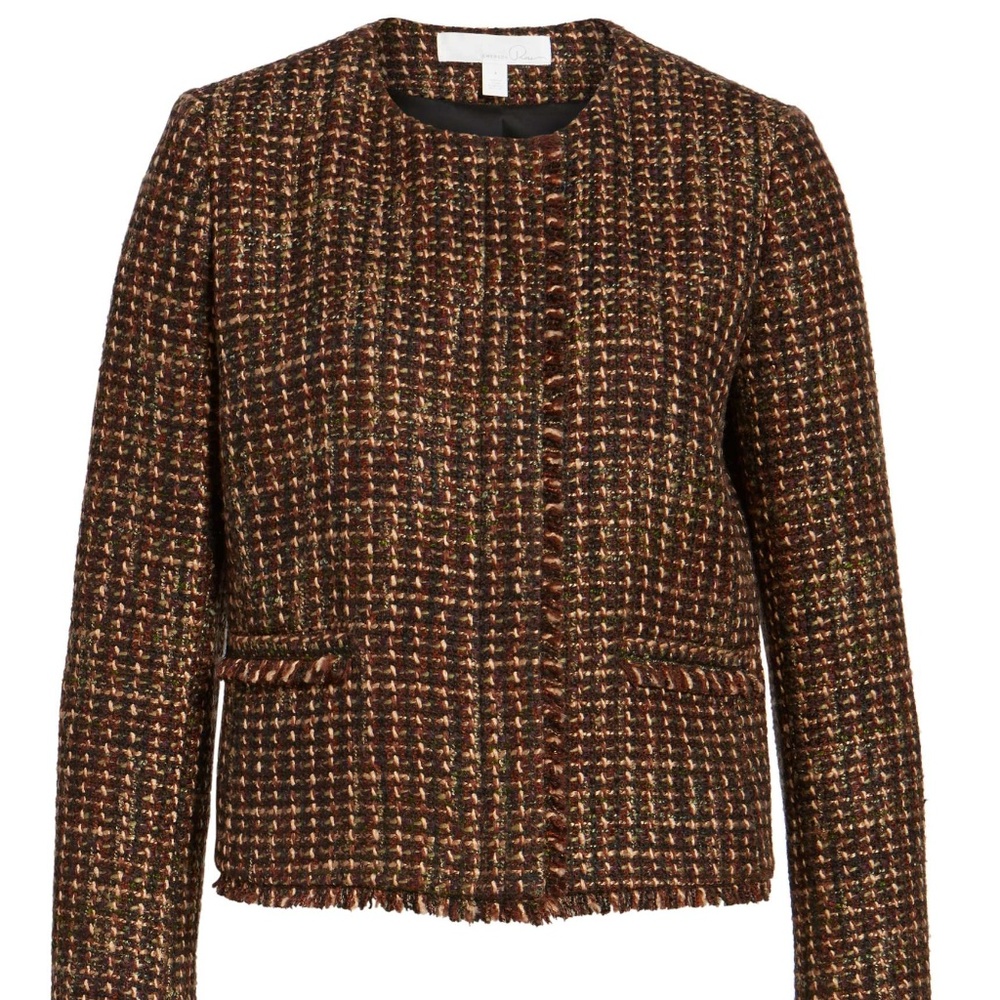 Emerson Rose Crop Emilia Tweed Jacket.